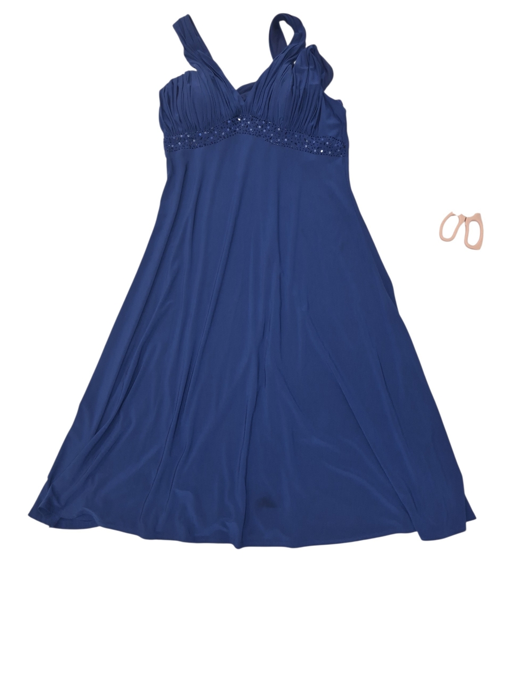 Elegant Royal Blue Beaded Evening Dress